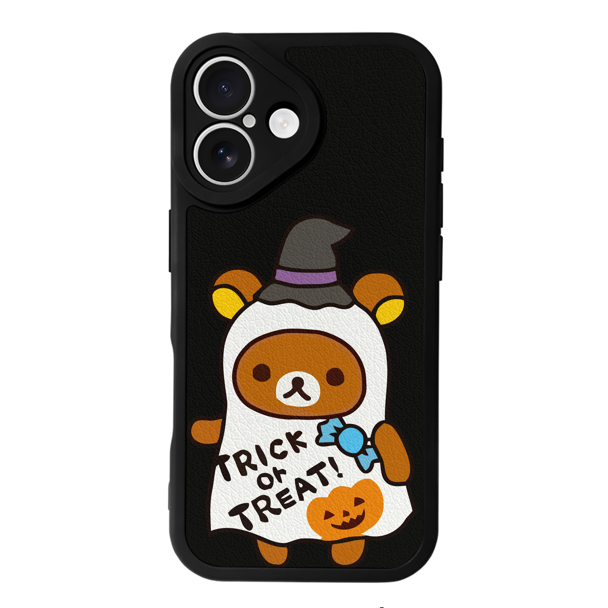 （画像用） リラックマ リラックマ キイロイトリ Rilakkuma Korilakkuma Kiiroitori 【iPhone 16シリーズ対応】シリコンスマホケース（レザー調） 材質：シリコン